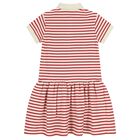 Girls Ivory & Red Logo Striped Polo Dress, 2, hi-res
