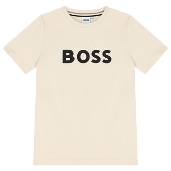 BOSS Boys Ivory Logo T-Shirt, 2 Boys Ivory Logo T-Shirt