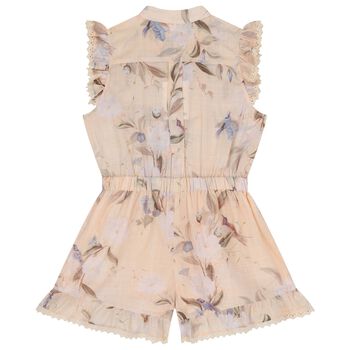 Girls Pink Floral Playsuit