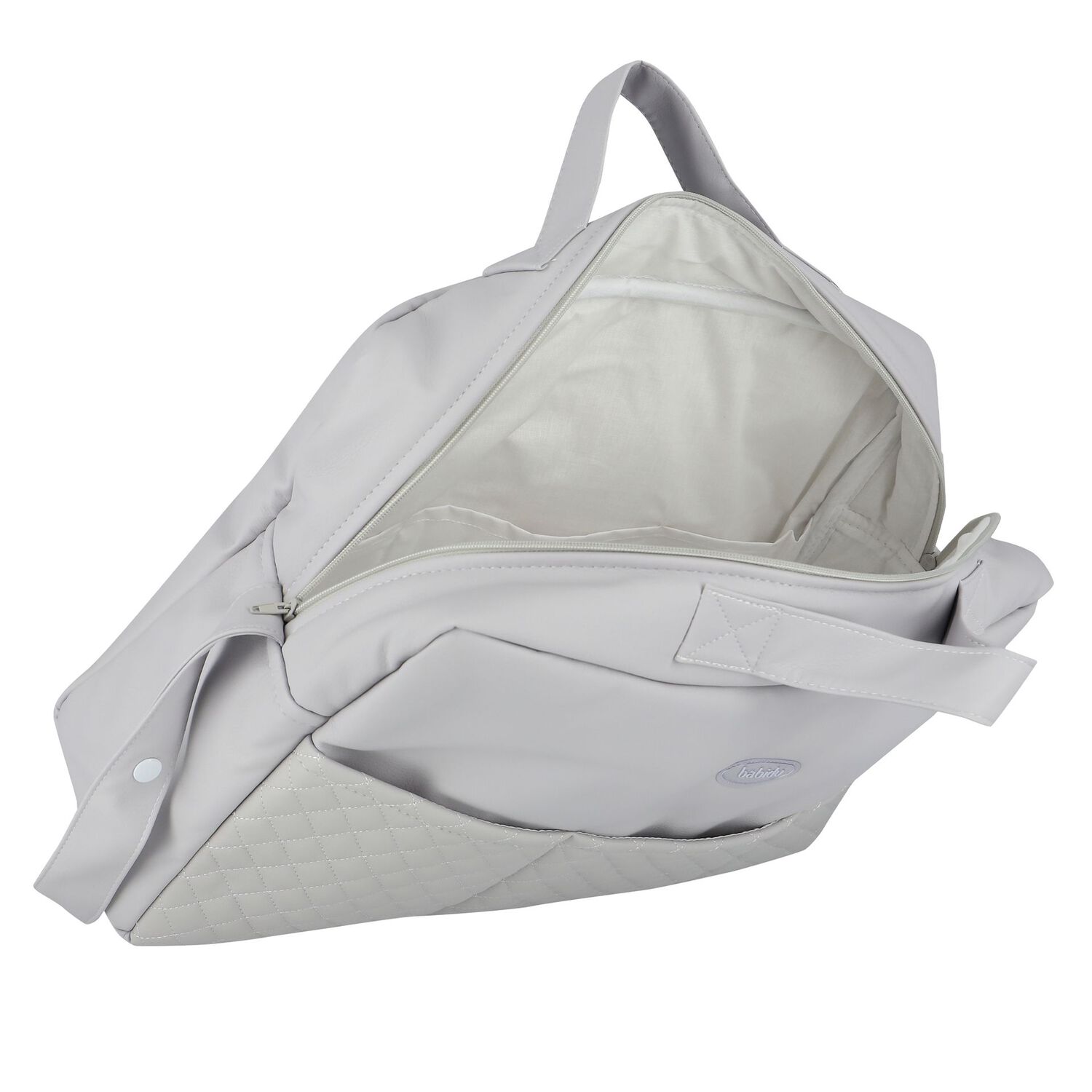 Grey Quilted Baby Changing Bag, 3, hi-res