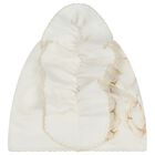 Baby Girls Ivory Blanket & Hat Set , 1, hi-res