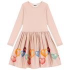 Girls Pink Hearts Dress, 1, hi-res