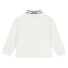 Younger Boys Ivory Logo Polo Shirt, 1, hi-res