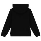 Boys Black Polo Bear Hooded Top, 1, hi-res