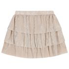 Girls Gold Plissé Skirt Set, 1, hi-res