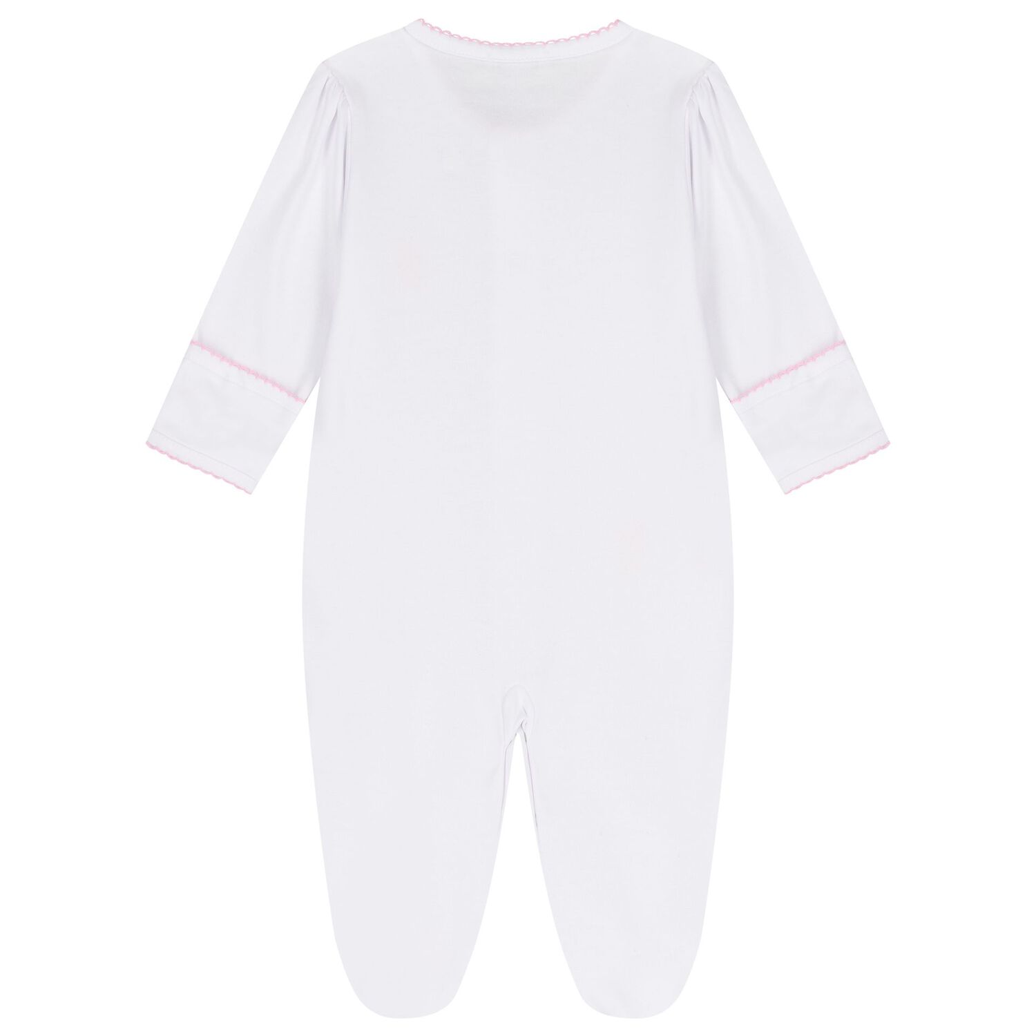 Baby Girls White & Pink Teddy Bear Time Babygrow Set, 1, hi-res image number null