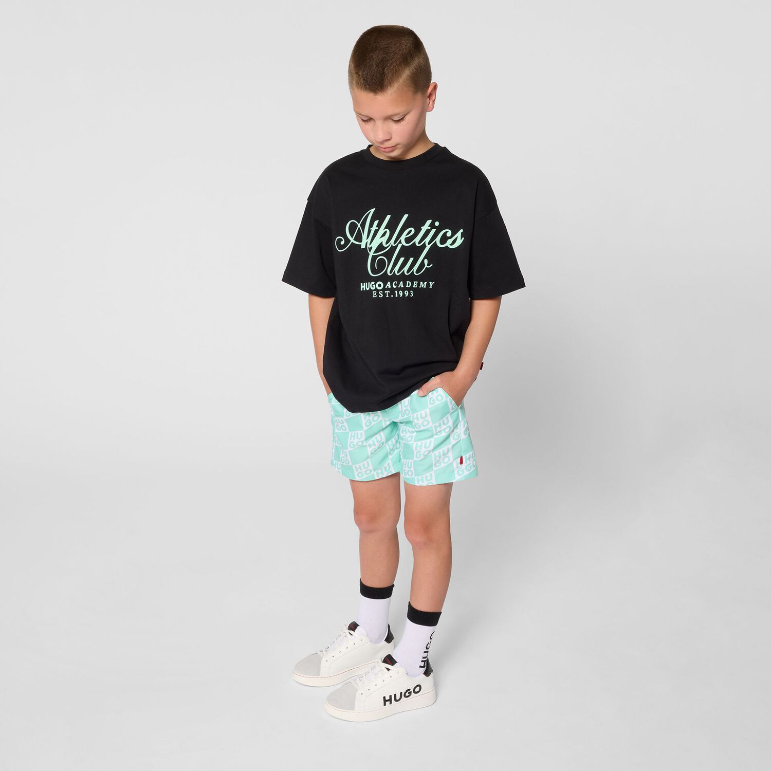 Boys Black Logo T-Shirt, 1, hi-res