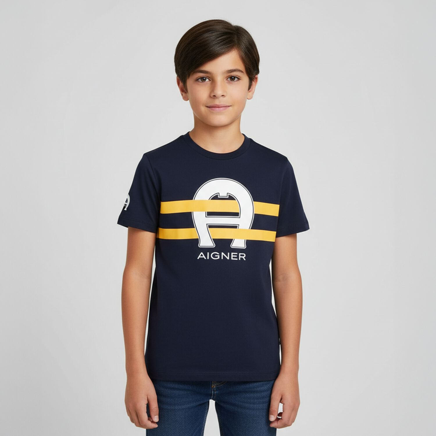 Boys Navy Blue Logo T-Shirt, 2, hi-res