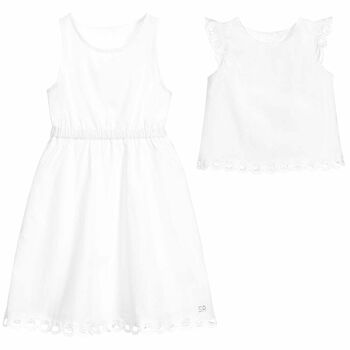 Girls White Ezel Dress