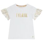 Girls White & Gold Geo Map Skirt Set, 1, hi-res