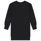 Girls Black Logo Sweatshirt Dress, 2, hi-res