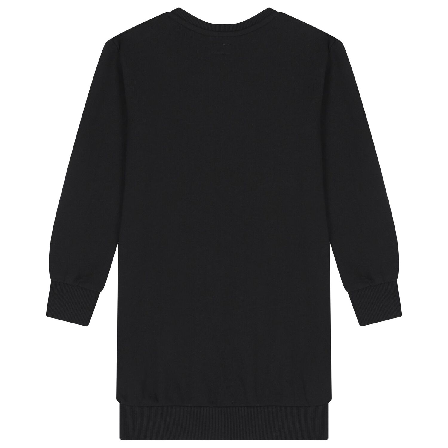 Girls Black Logo Sweatshirt Dress, 2, hi-res image number null