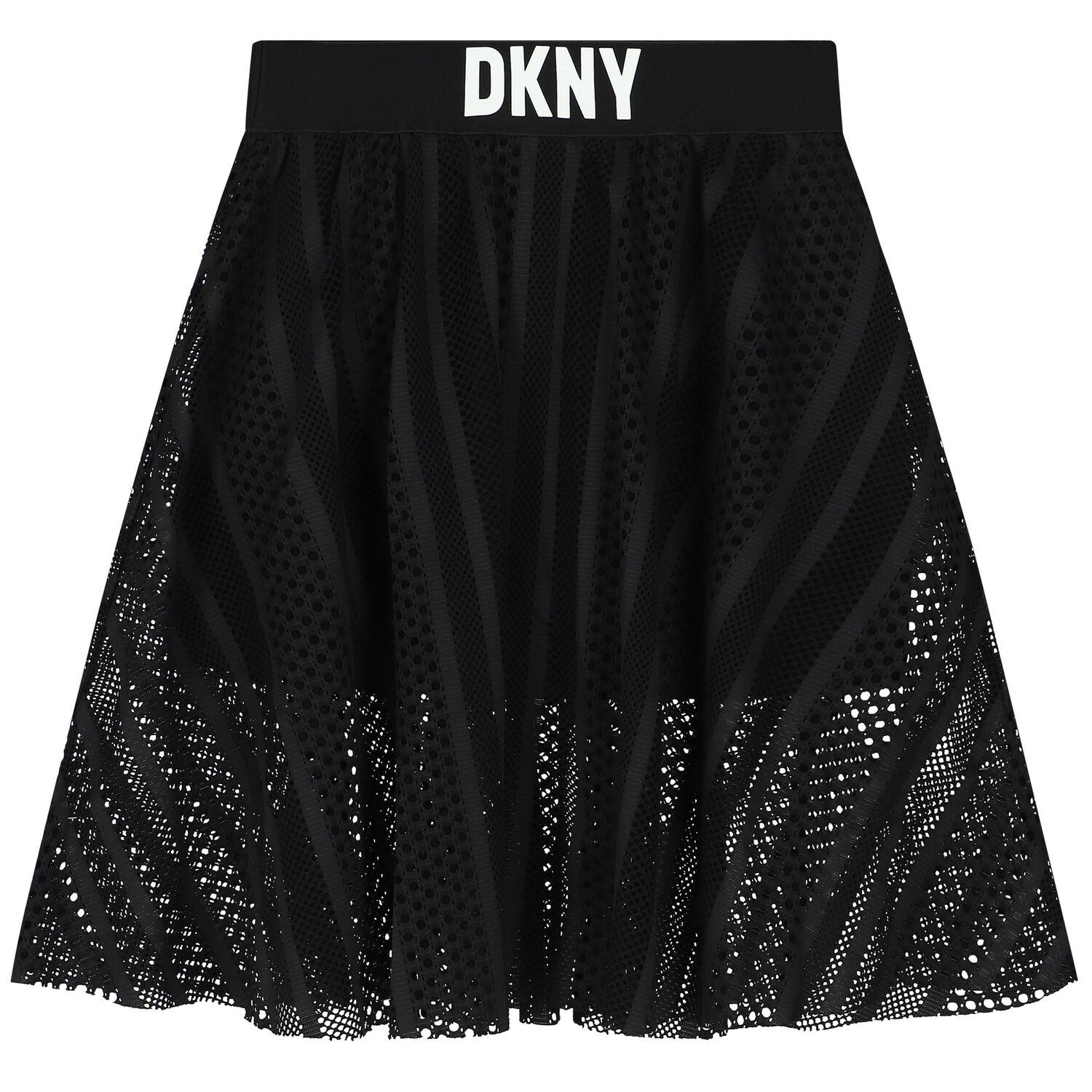 Girls Black Mesh Logo Skirt, 1, hi-res image number null