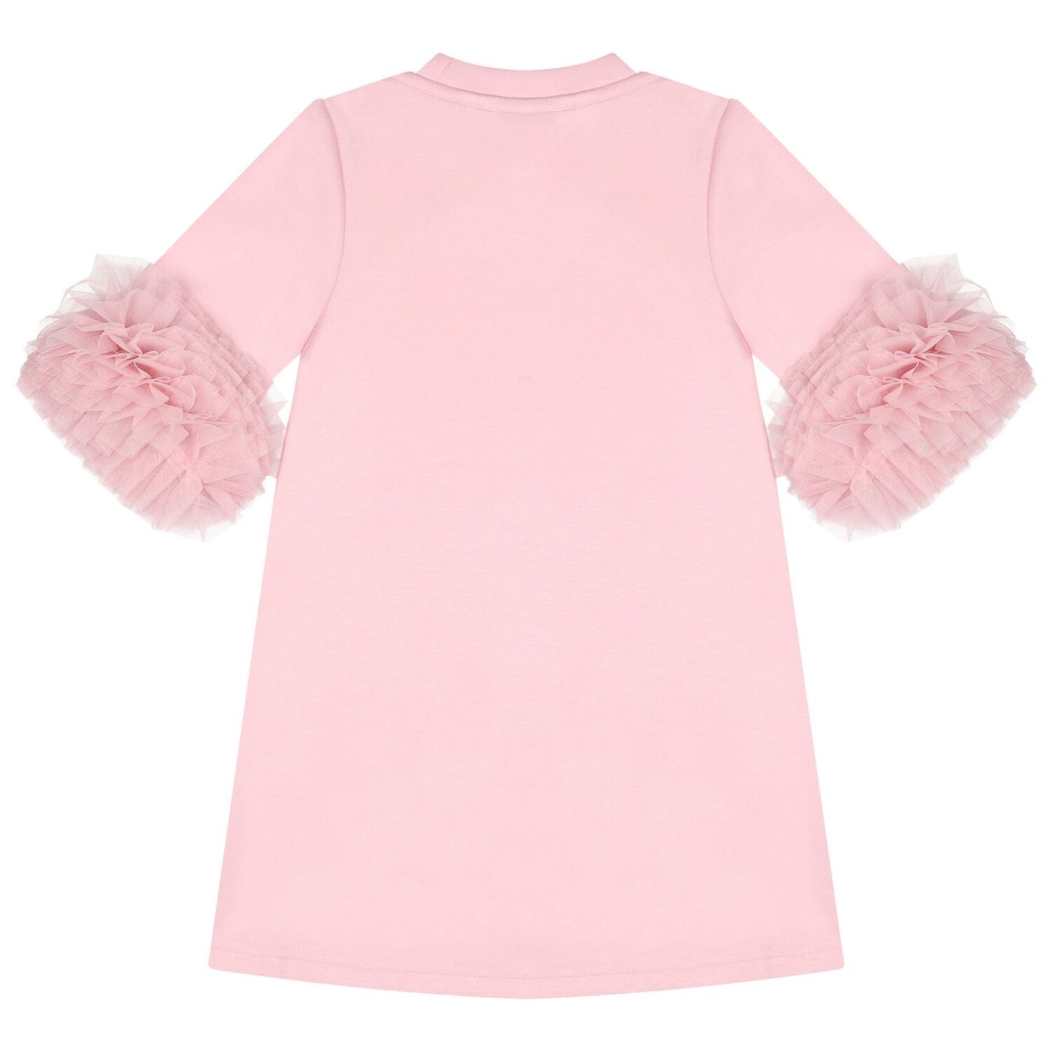 Girls Pink Bow Tulle Ruffle Meryl Dress, 2, hi-res