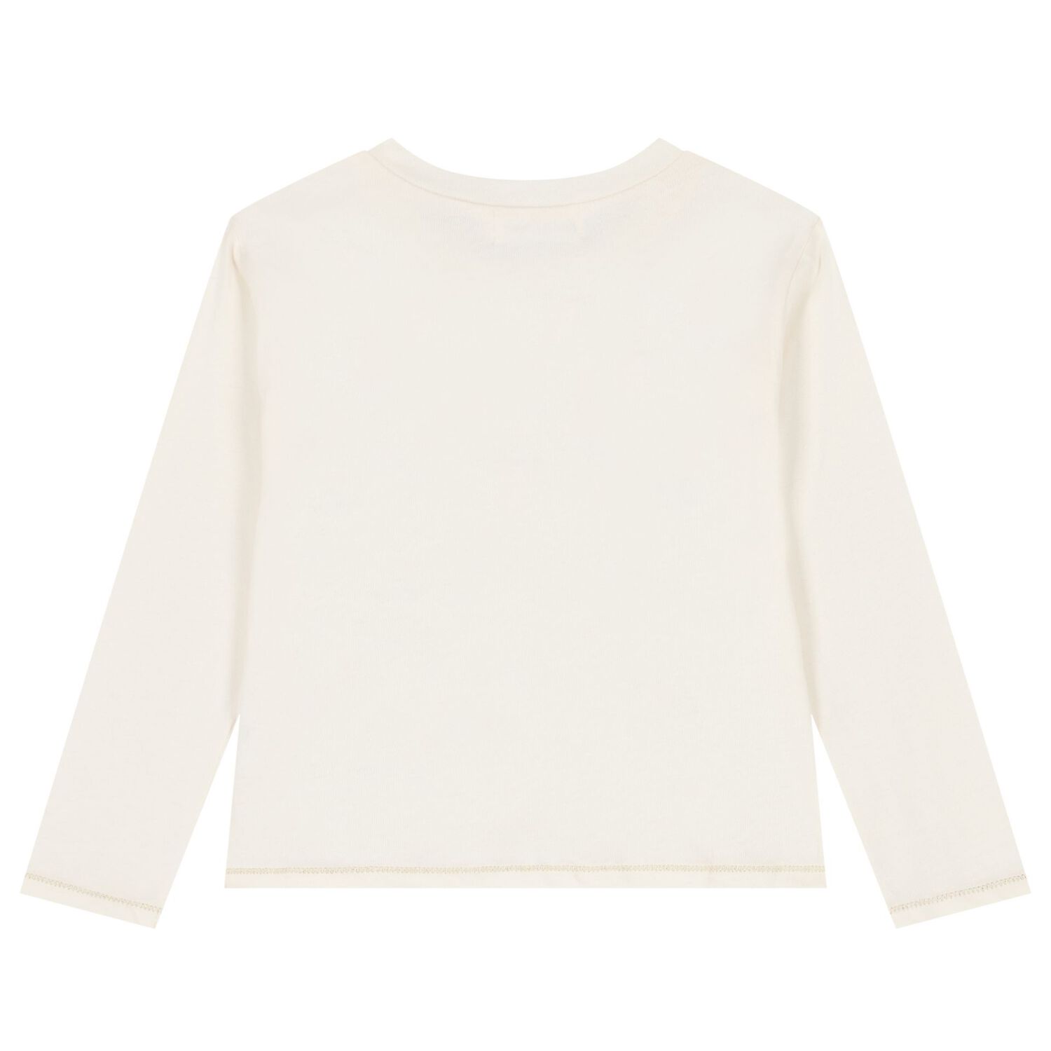 Girls Ivory Glittery Long Sleeve Top, 1, hi-res