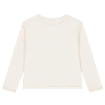 Girls Ivory Glittery Long Sleeve Top