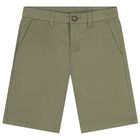 Boys Green Chino Shorts, 1, hi-res