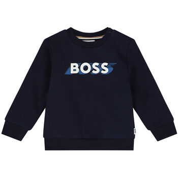 Younger Boys Navy Blue Logo Sweatshirt