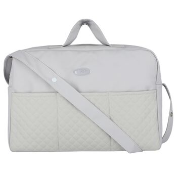 Grey Quilted Baby Changing Bag
