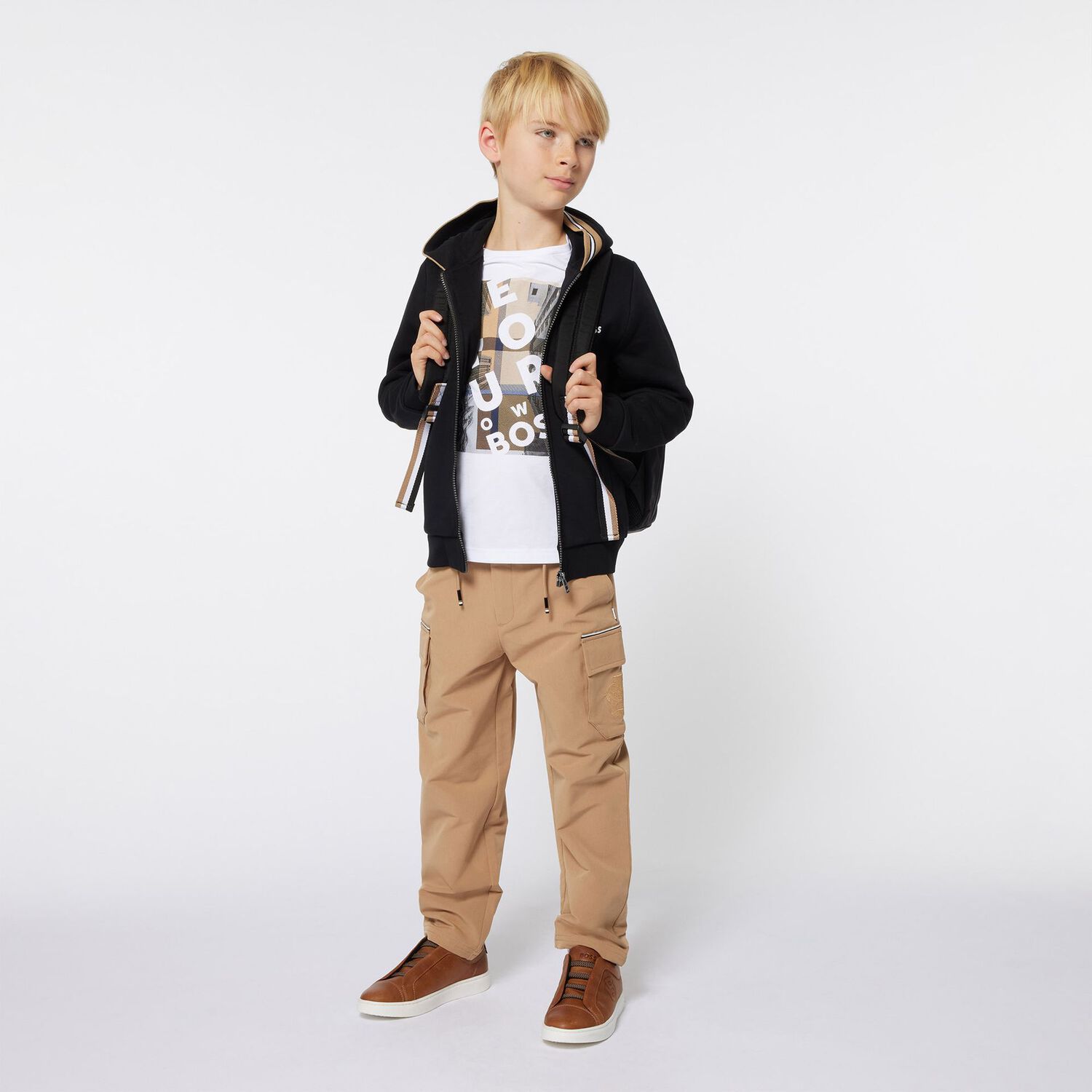 Boys White Logo T-Shirt, 1, hi-res image number null