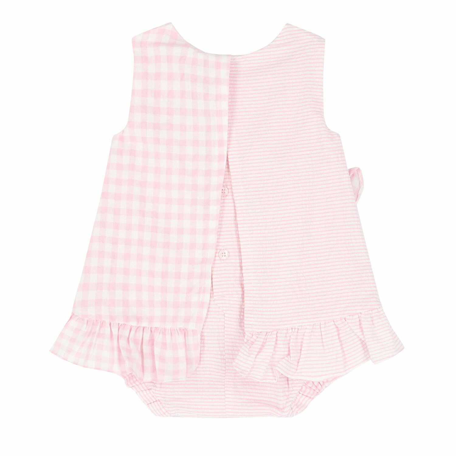Baby Girls White & Pink Dress , 1, hi-res
