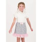 Girls White Ruffled Top, 1, hi-res