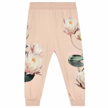 Younger Girls Pink Floral Joggers