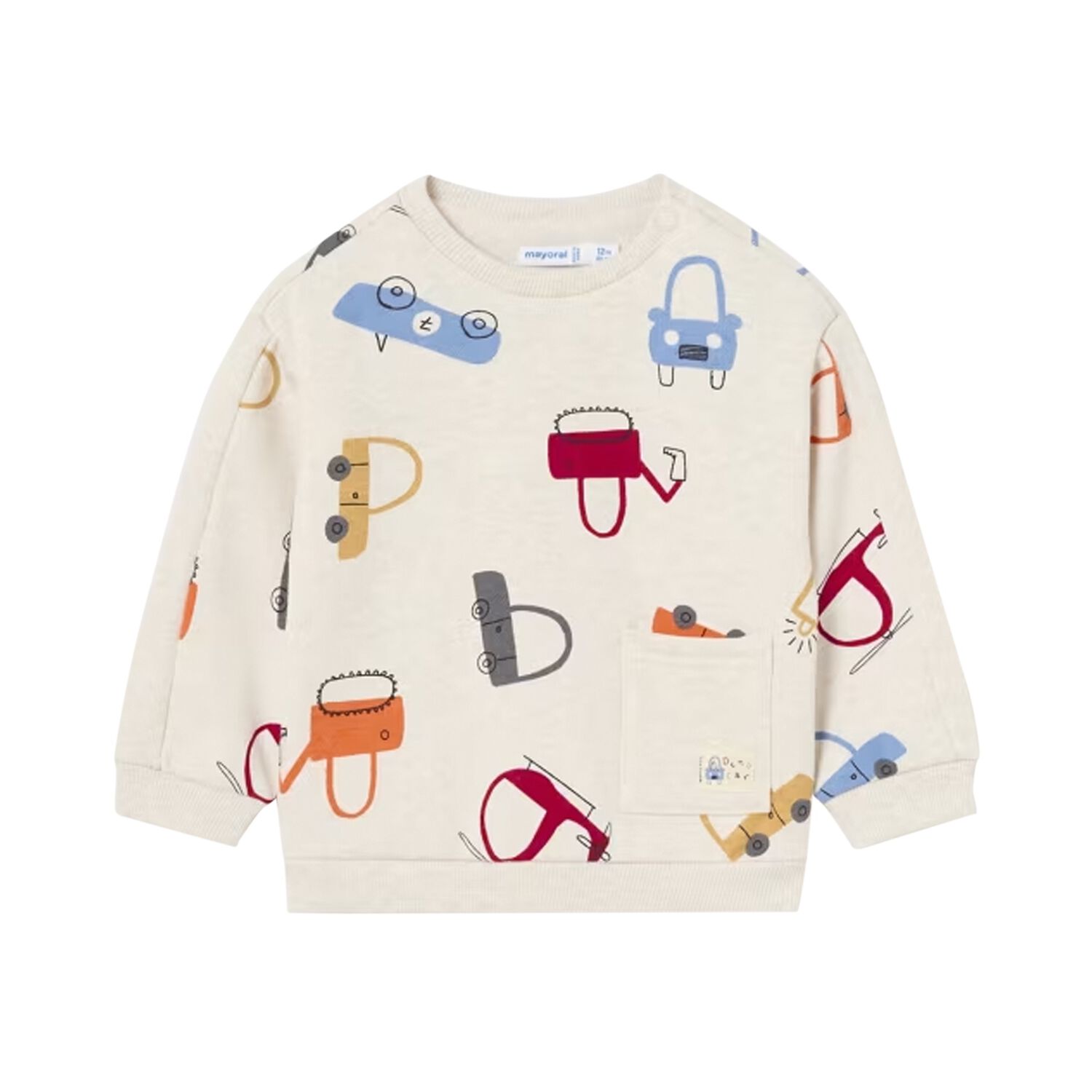 Younger Boys Ivory Sweatshirt, 1, hi-res