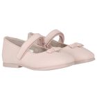 Younger Girls Pink Bow Ballerina Shoes, 2, hi-res