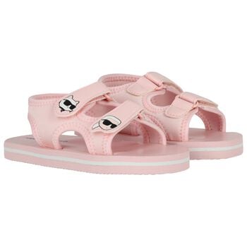Girls Pink Choupette & Karl Sandals