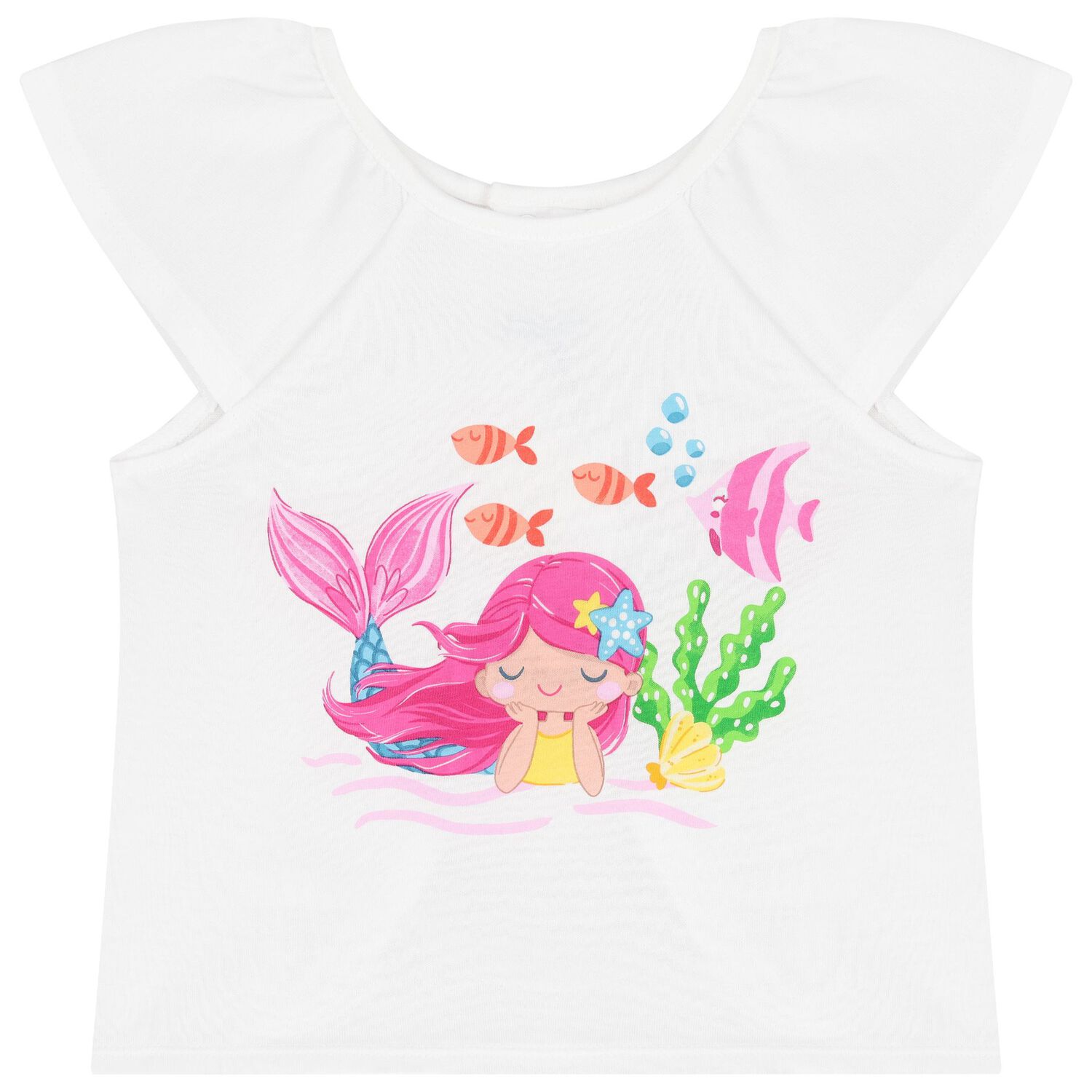 Younger Girls White & Pink Shorts Set, 1, hi-res image number null