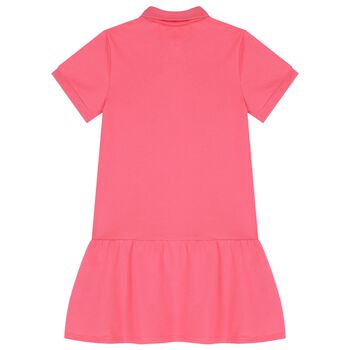 Girls Pink Logo Polo Dress