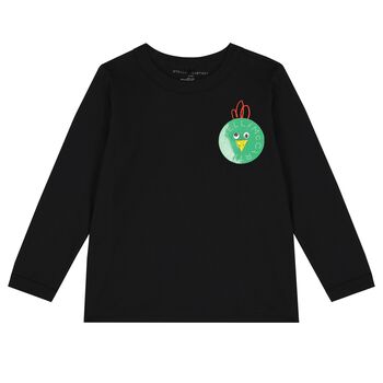 Boys Black Logo Long Sleeve Top