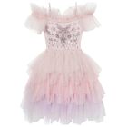 Girls Pink Embellished Tulle Dress, 1, hi-res