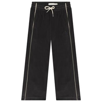 Girls Black Logo Trousers