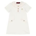 Younger Girls Ivory Logo Dress, 2, hi-res
