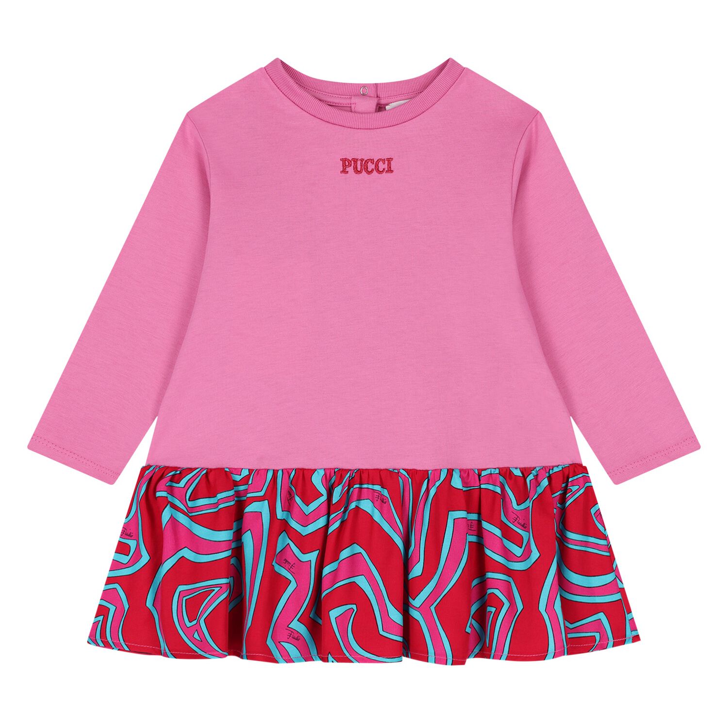 Younger Girls Pink Labirinto Dress, 1, hi-res