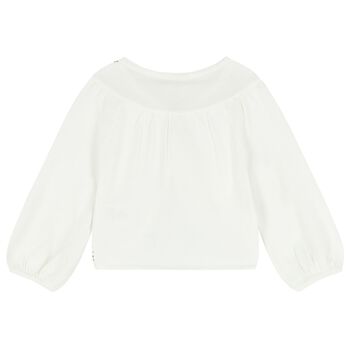 Baby Girls White Embellished Knitted Cardigan