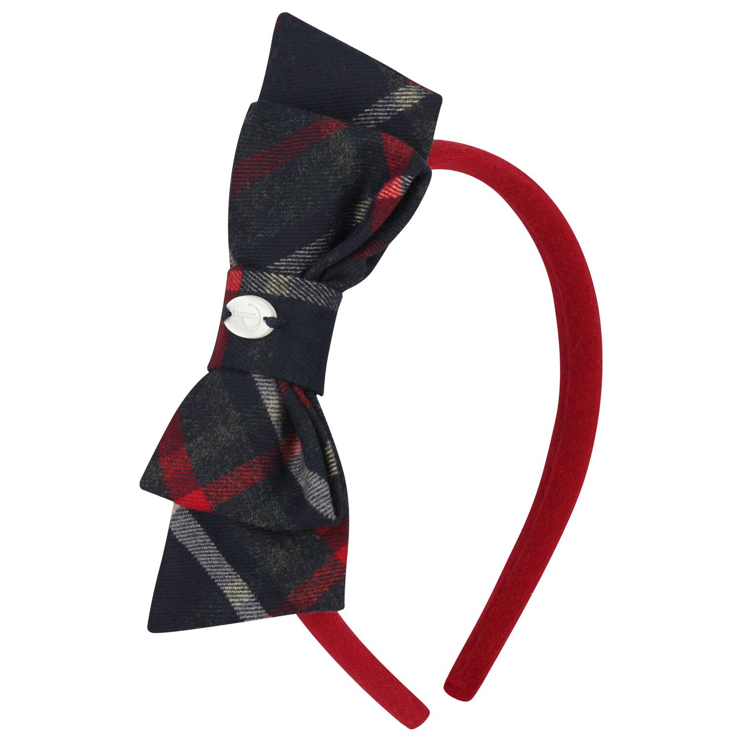 Girls Navy Blue & Red Tartan Headband, 1, hi-res