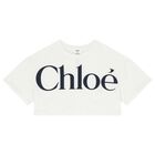 Girls Ivory Logo T-Shirt, 1, hi-res