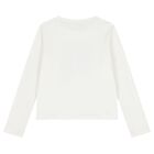 Girls Ivory Long Sleeve Top, 1, hi-res