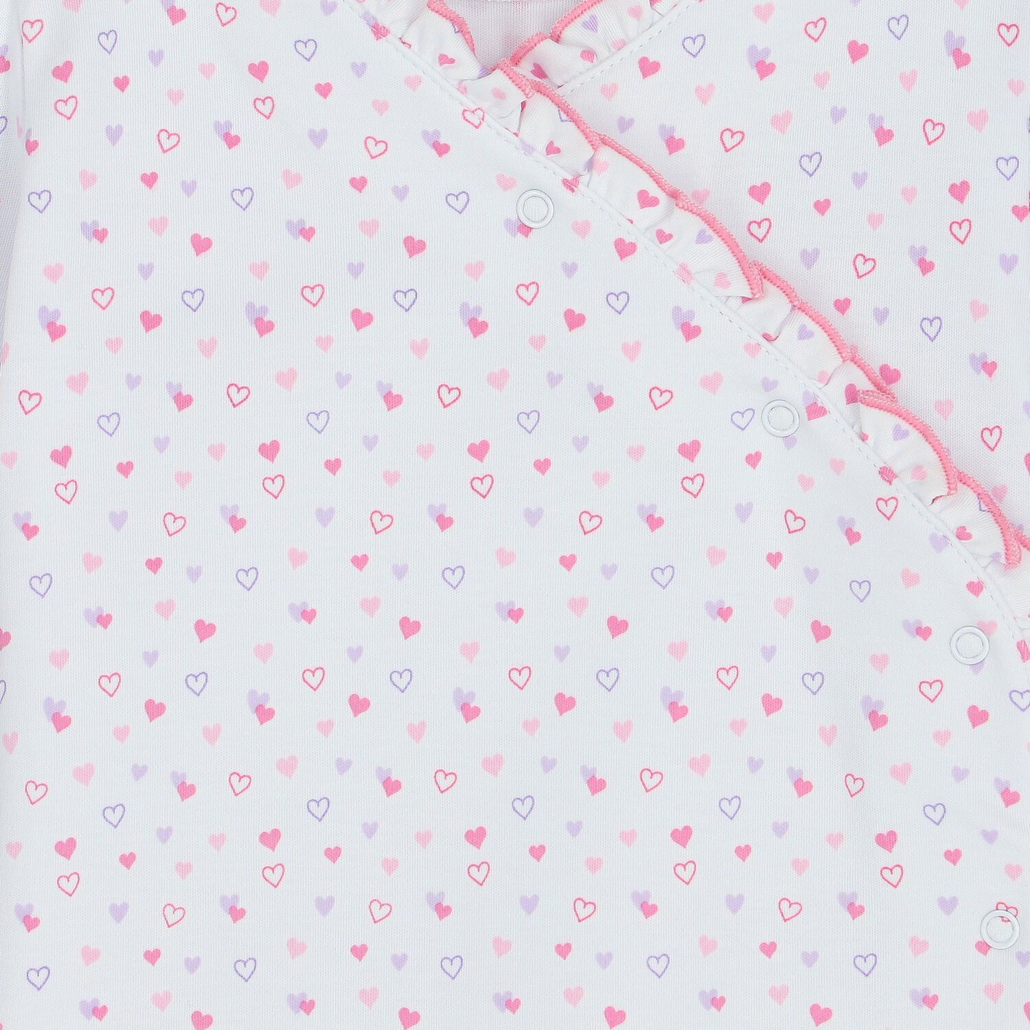 أفرول بنات بطبعة قلوب باللون الابيض, 1, hi-res