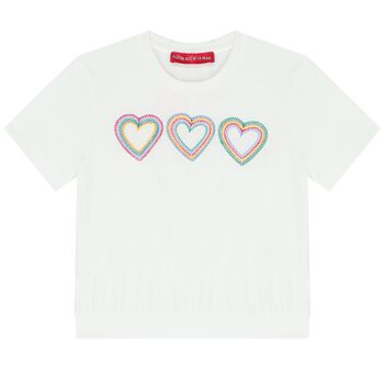 Girls White Hearts T-Shirt