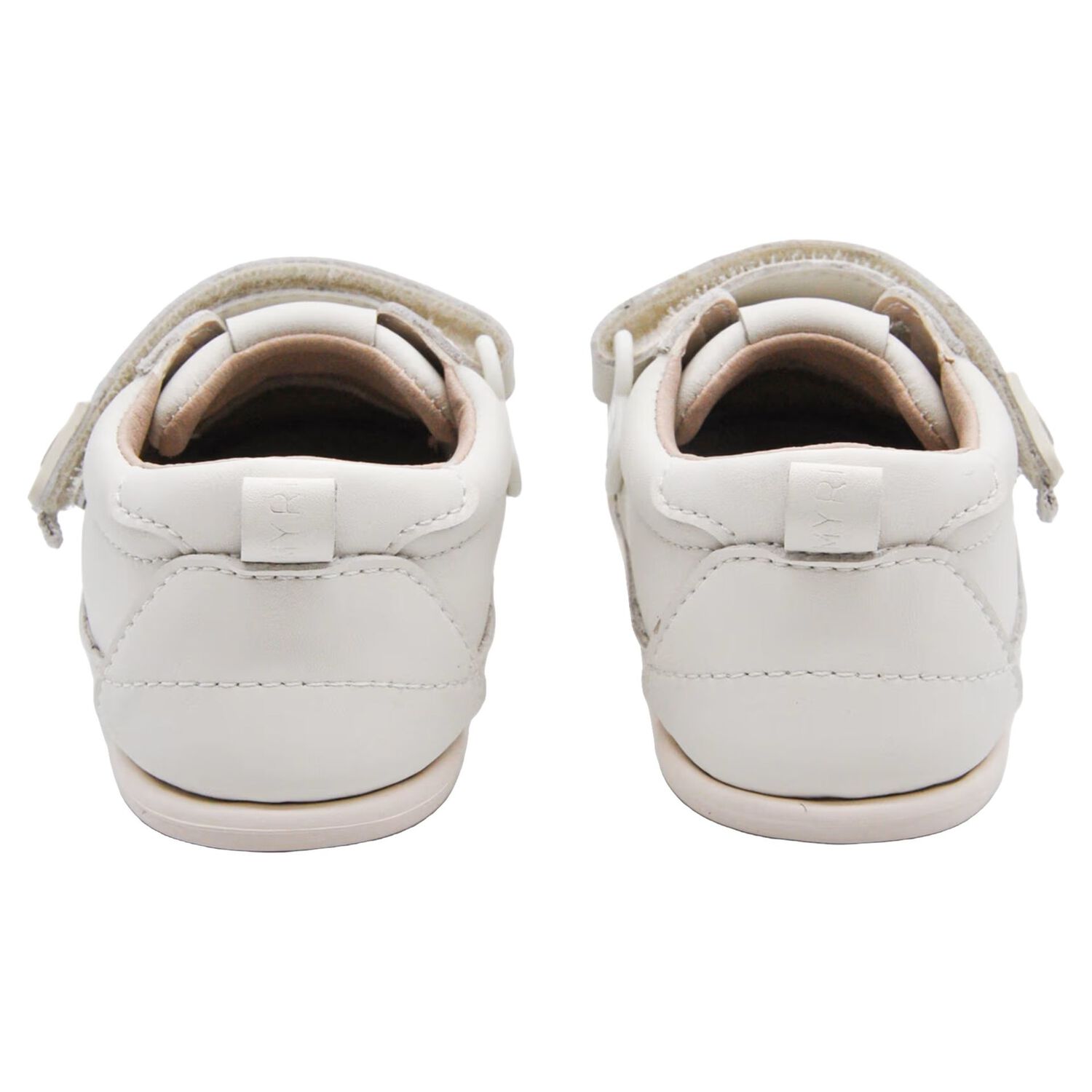 Younger Boys White Faux Leather Trainers, 2, hi-res