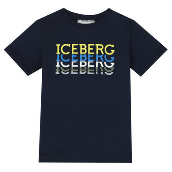 Younger Boys Navy Logo T-Shirt