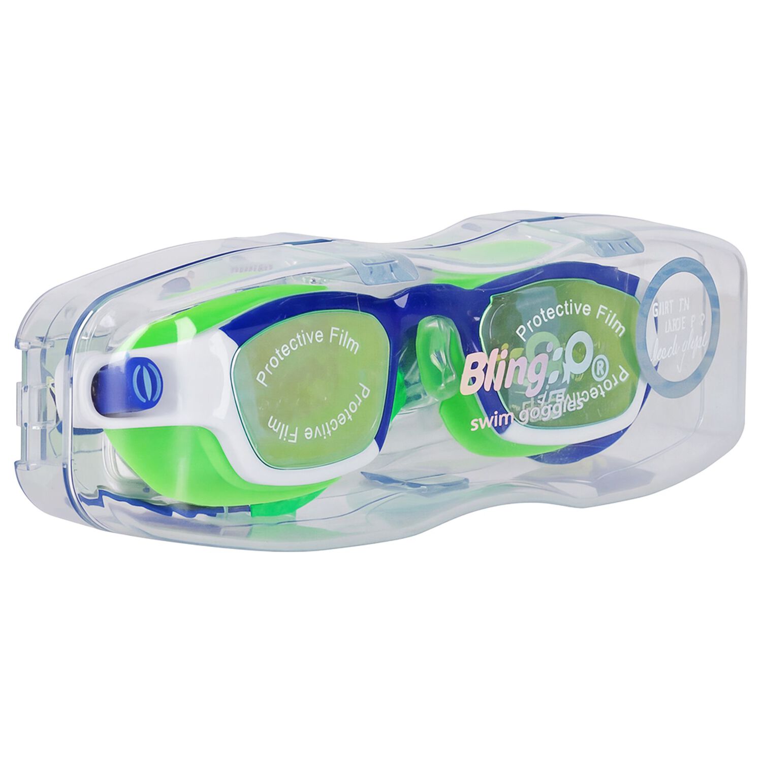 Boys Green, Blue & White Swimming Goggles, 1, hi-res