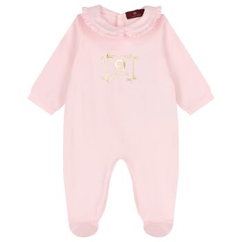Baby Girls Pink Logo Babygrow