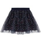 Girls Navy Stars Tulle Skirt, 1, hi-res