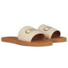 Girls Mini Me Ivory & Beige Logo Sliders, 1, hi-res