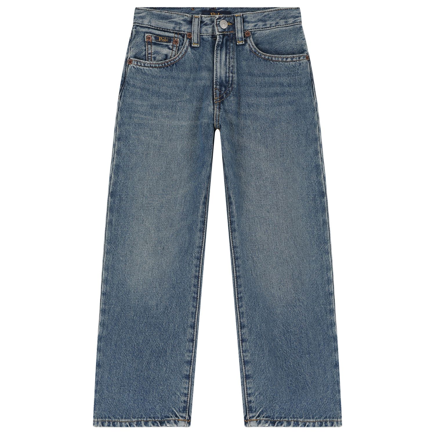 Boys Blue Logo Denim Jeans, 1, hi-res